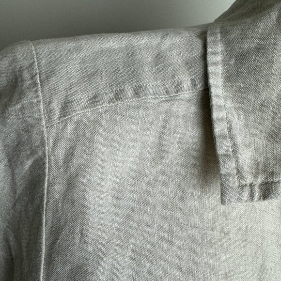 Chico's 100% Linen V Neck Button Tunic Top Blouse Size 1 Like NEW - Picture 3 of 12